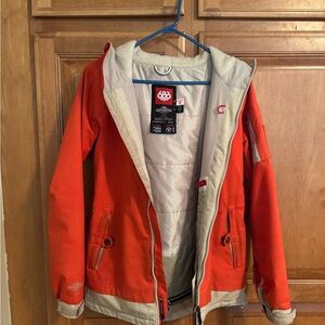 686 Orange and Gray Hooded Jacket